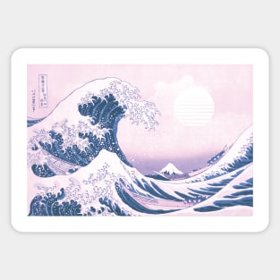 The Great Wave off Kanagawa Japanese Vaporwave Sticker